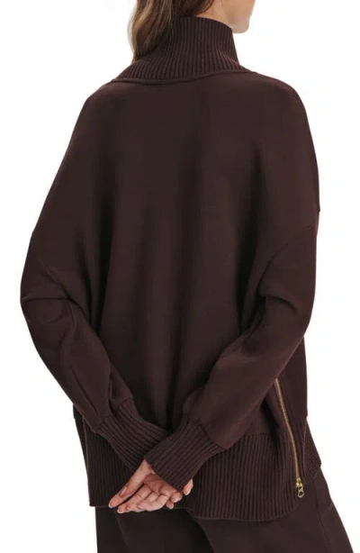 Varley Barker High-neck Stretch-jersey Sweatshirt In Brown