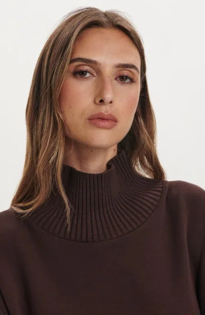 Varley Barker High-neck Stretch-jersey Sweatshirt In Brown