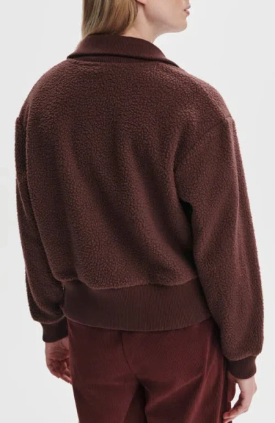 Varley Roselle Recycled Polyester Fleece Half Zip Pullover In Brown