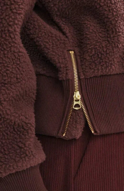 Varley Roselle Recycled Polyester Fleece Half Zip Pullover In Brown