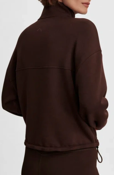 Varley Sian Cropped Half Zip Midlayer In Brown