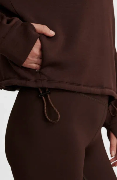 Varley Sian Cropped Half Zip Midlayer In Brown