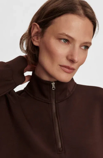 Varley Sian Cropped Half Zip Midlayer In Brown