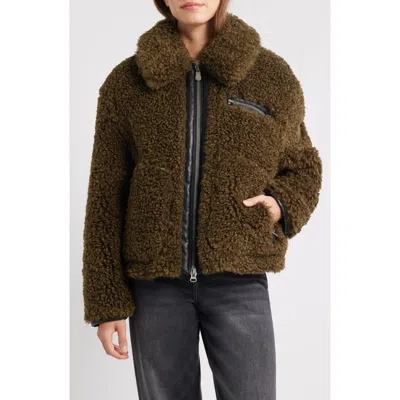 Save The Duck Hester Faux Fur Jacket In Green