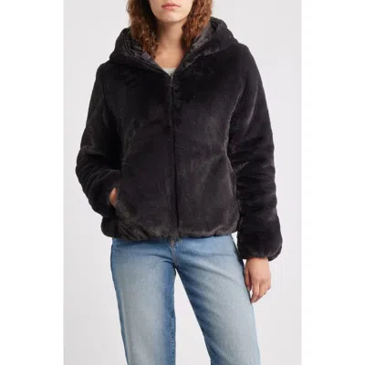 Save The Duck Laila Faux Fur Reversible Water Repellent Puffer Jacket In Black