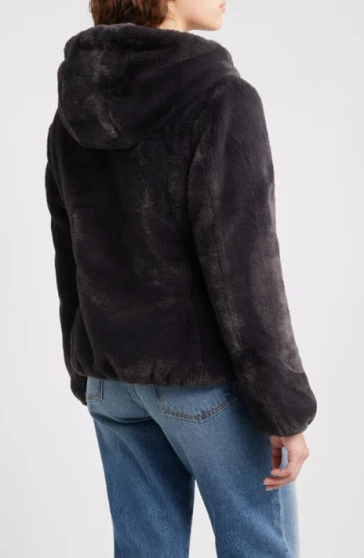 Save The Duck Laila Faux Fur Reversible Water Repellent Puffer Jacket In Black