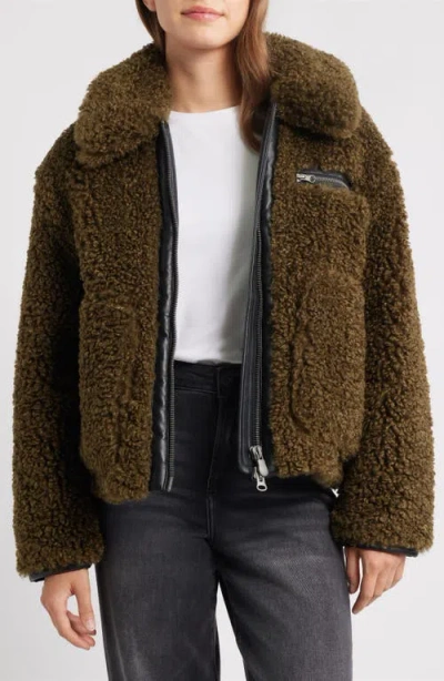 Save The Duck Hester Faux Fur Jacket In Green