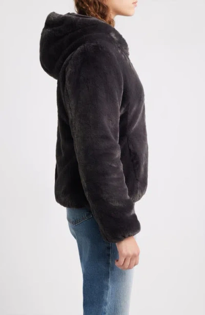 Save The Duck Laila Faux Fur Reversible Water Repellent Puffer Jacket In Black