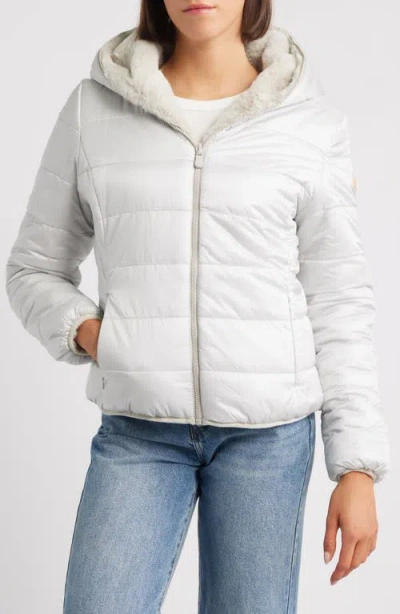 Save The Duck Laila Faux Fur Reversible Water Repellent Puffer Jacket In Neutral