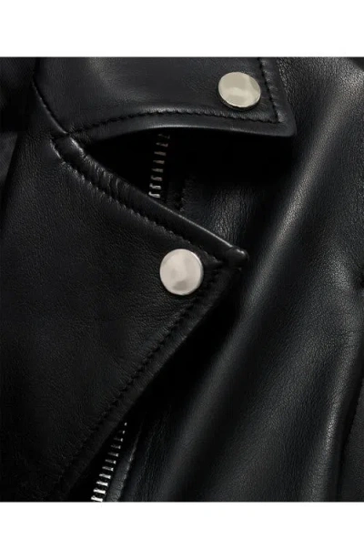 Mango Leather Biker Jacket In Black