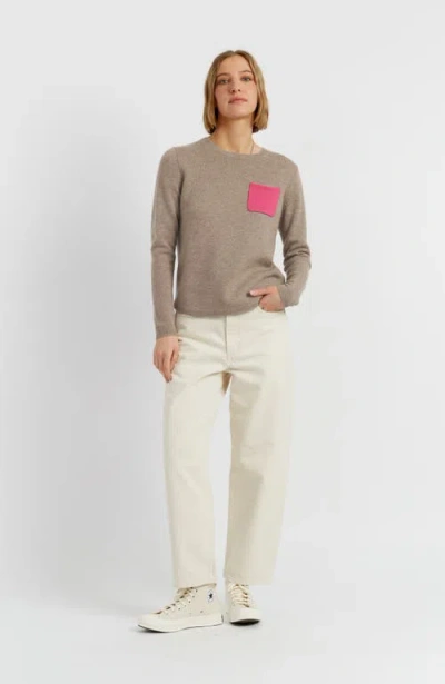 Chinti & Parker Warm-oatmeal Wool-cashmere One Pocket Sweater In Brown