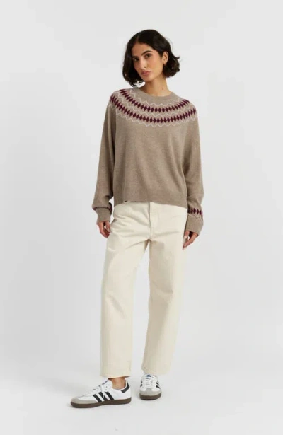 Chinti & Parker Wool Cashmere Diamond Fair Isle Sweater In Brown