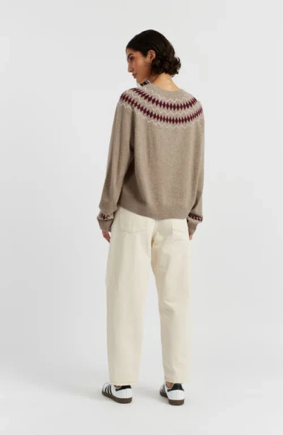 Chinti & Parker Wool Cashmere Diamond Fair Isle Sweater In Brown