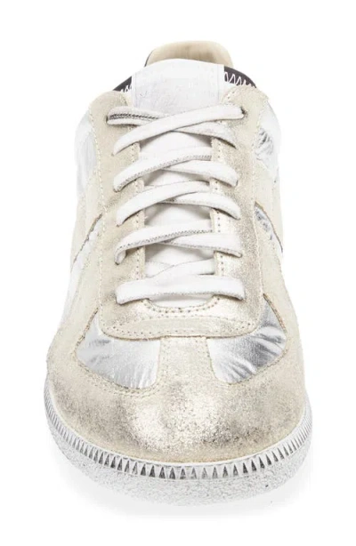 Maison Margiela Replica Sneakers With Metallic Panel Design In White