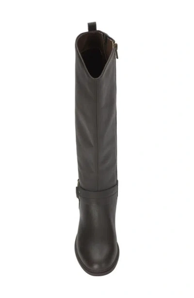 Lucky Brand Women's Hamila Buckle Round Toe Knee High Riding Boots In Black