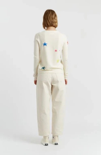 Chinti & Parker Cream Wool-cashmere Star Sweater In White