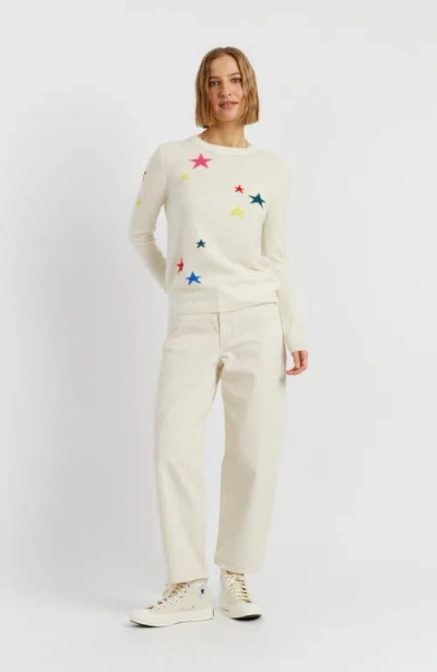 Chinti & Parker Cream Wool-cashmere Star Sweater In White