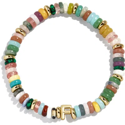Baublebar Amaris Semiprecious Initial Beaded Stretch Bracelet In Multi