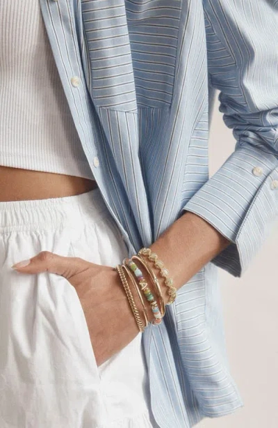 Baublebar Amaris Semiprecious Initial Beaded Stretch Bracelet In Multi