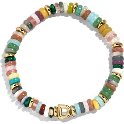 Baublebar Amaris Semiprecious Initial Beaded Stretch Bracelet In Multi