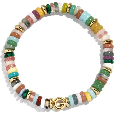 Baublebar Amaris Semiprecious Initial Beaded Stretch Bracelet In Multi
