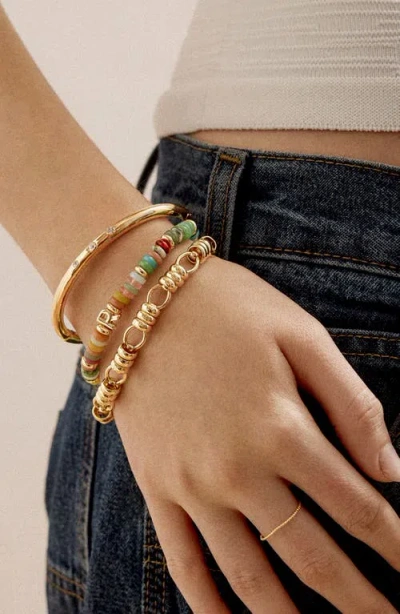 Baublebar Amaris Semiprecious Initial Beaded Stretch Bracelet In Multi