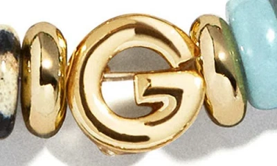 Baublebar Amaris Semiprecious Initial Beaded Stretch Bracelet In Multi