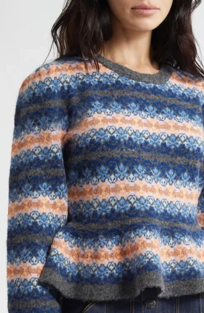 Cinq À Sept Cinq A Sept Evelyn Wool Blend Crewneck Sweater In Multi