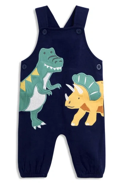 Jojo Maman Bébé Jojo Maman Bebe Stripe T-shirt & Dinosaur Appliqué Overalls Set In Green
