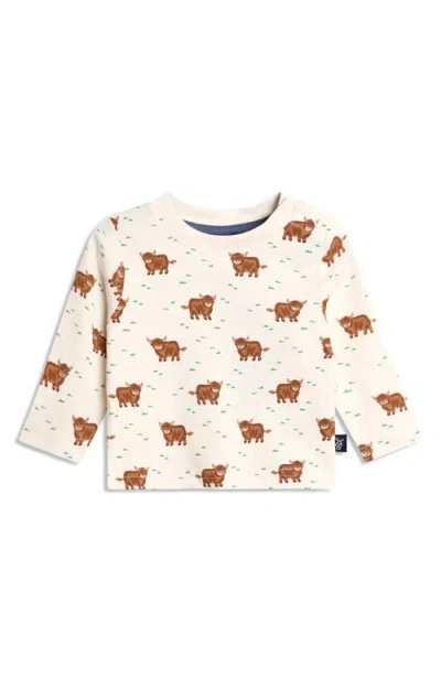 Jojo Maman Bébé Jojo Maman Bebe Highland Cow Print T-shirt & Appliqué Overalls Set In Green