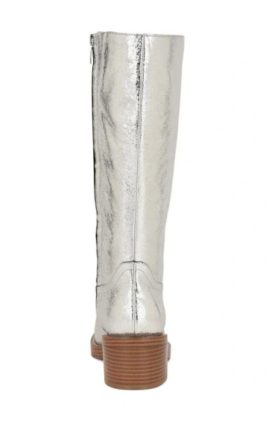 Nine West Broklyn Block Heel Boot In Silver