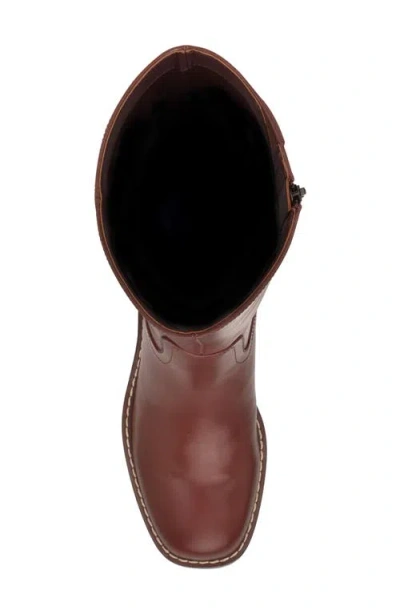 Nine West Broklyn Block Heel Boot In Brown