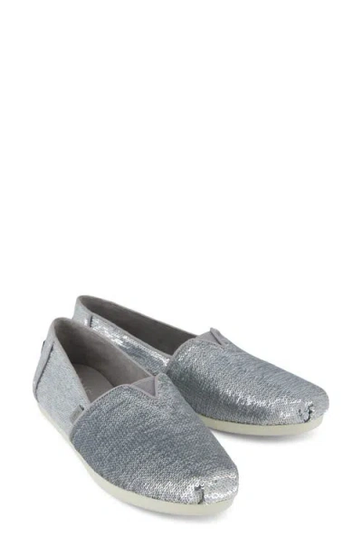 Toms Women's Womens Alpargata Classic Silver Metallic Sequins In Silver