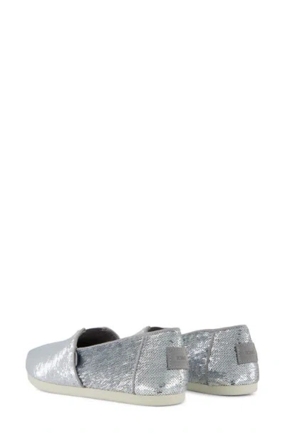 Toms Women's Womens Alpargata Classic Silver Metallic Sequins In Silver