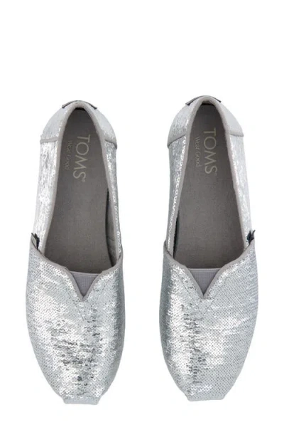 Toms Women's Womens Alpargata Classic Silver Metallic Sequins In Silver