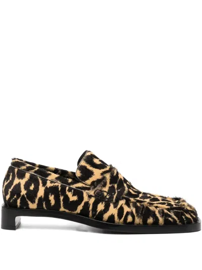 Jil Sander Leopard-print Loafers In Multi