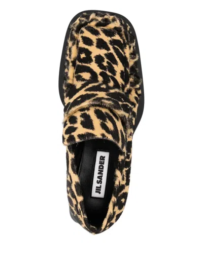 Jil Sander Leopard-print Loafers In Multi