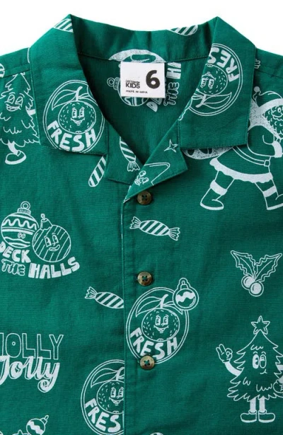 Cotton On Kids Kid's Cabana Short Sleeve Shirt In Green