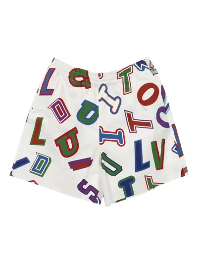 Pre-owned Louis Vuitton 2020 X Nba Graphic-logo Shorts In White