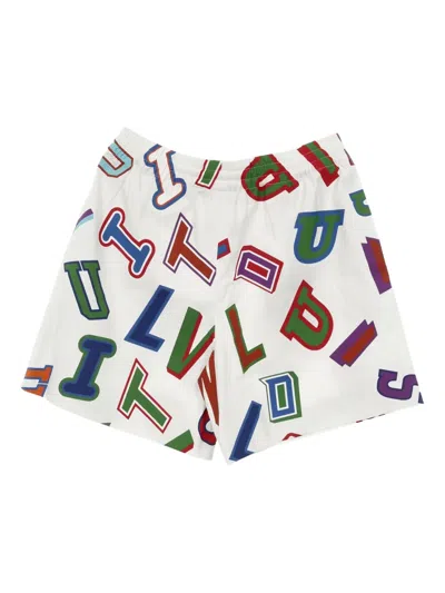Pre-owned Louis Vuitton 2020 X Nba Graphic-logo Shorts In White