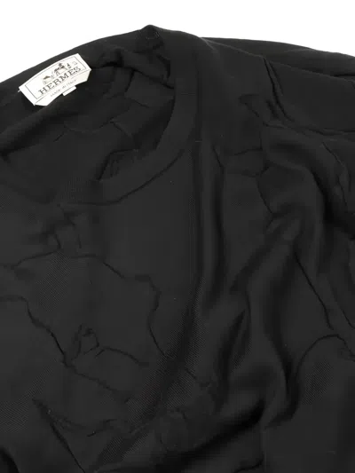 Pre-owned Hermes 2010 Short Sleeve Wool Knitwear In Black
