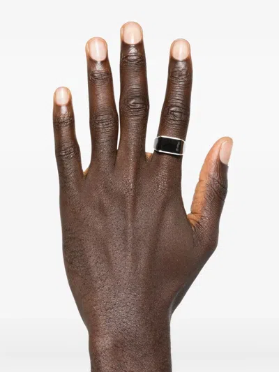 Obsidian Two-tone Ring In Black