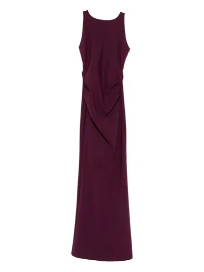 Chiara Boni La Petite Robe Eman Ruched Long Dress In Burgundy