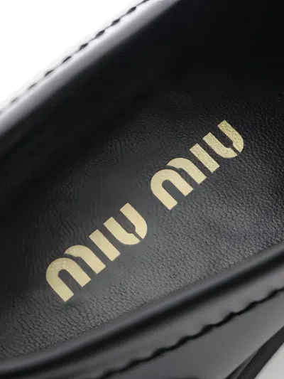 Pre-owned Miu Miu 2010s 45mm Platform Penny Loafers In Black