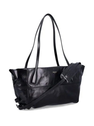 Balmain Rectangular Tote Bag Shoulder Strap In Black
