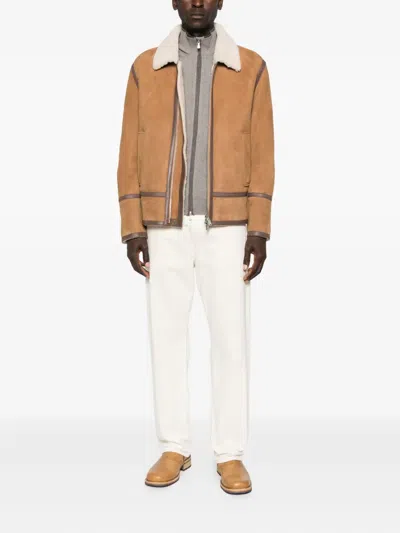 Giuuno Layered Cardigan In Brown