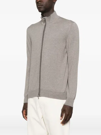 Giuuno Layered Cardigan In Brown