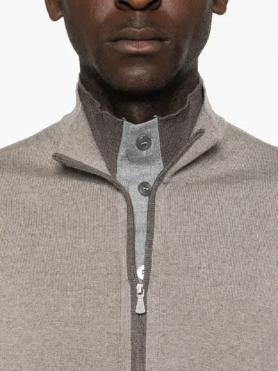 Giuuno Layered Cardigan In Brown