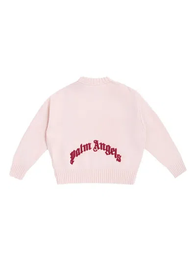 Palm Angels Logo-embroidered Sweater In Neutral