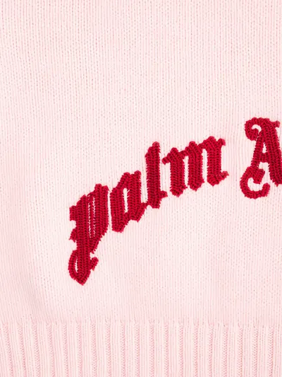 Palm Angels Logo-embroidered Sweater In Neutral